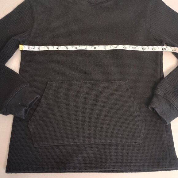 H&M Boys Black Waffle Hoodie Kangaroo Pocket Size 8 Excellent Condition - Picture 11 of 15